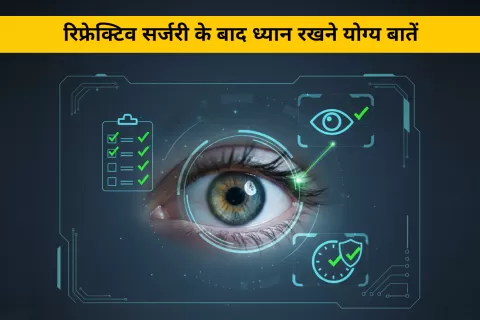 रिफ्रेक्टिव सर्जरी के बाद देखभाल गाइड | LASIK, SMILE और PRK रिकवरी टिप्स